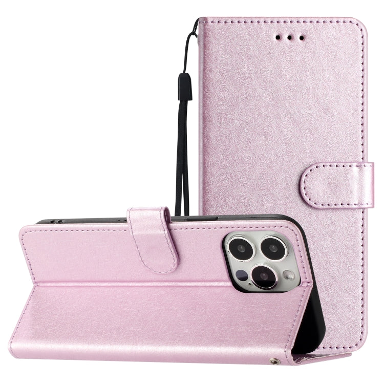 For iPhone 16 Pro Silk Texture Horizontal Flip Leather Phone Case(Rose Pink) by buy2fix