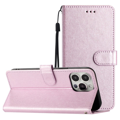 For iPhone 16 Pro Silk Texture Horizontal Flip Leather Phone Case(Rose Pink) by buy2fix
