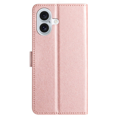 For iPhone 16 Silk Texture Horizontal Flip Leather Phone Case(Rose Gold) - iPhone 16 Cases by buy2fix | Online Shopping UK | buy2fix