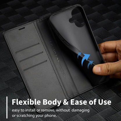 For iPhone 17 LC.IMEEKE Carbon Fiber Leather Phone Case(Vertical Black) - iPhone 17 Cases by LC.IMEEKE | Online Shopping UK | buy2fix