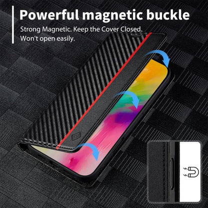 For iPhone 17 LC.IMEEKE Carbon Fiber Leather Phone Case(Vertical Black) - iPhone 17 Cases by LC.IMEEKE | Online Shopping UK | buy2fix