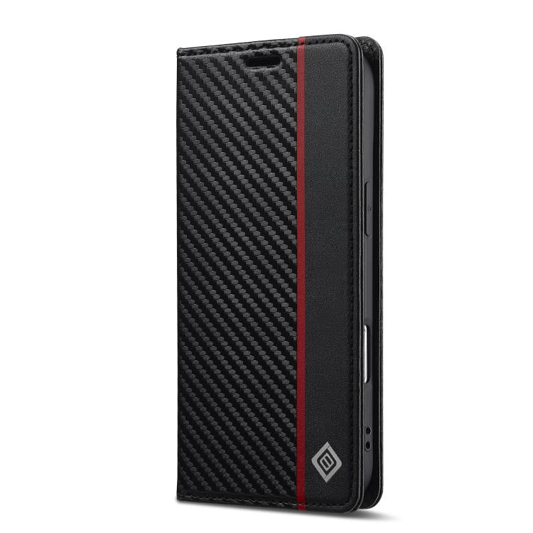 For iPhone 17 Air LC.IMEEKE Carbon Fiber Leather Phone Case(Vertical Black) - iPhone 17 Air Cases by LC.IMEEKE | Online Shopping UK | buy2fix