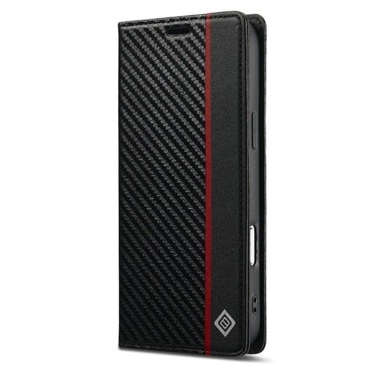 For iPhone 17 Pro LC.IMEEKE Carbon Fiber Leather Phone Case(Vertical Black) - iPhone 17 Pro Cases by LC.IMEEKE | Online Shopping UK | buy2fix