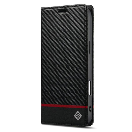 For iPhone 17 Pro LC.IMEEKE Carbon Fiber Leather Phone Case(Horizontal Black) - iPhone 17 Pro Cases by LC.IMEEKE | Online Shopping UK | buy2fix