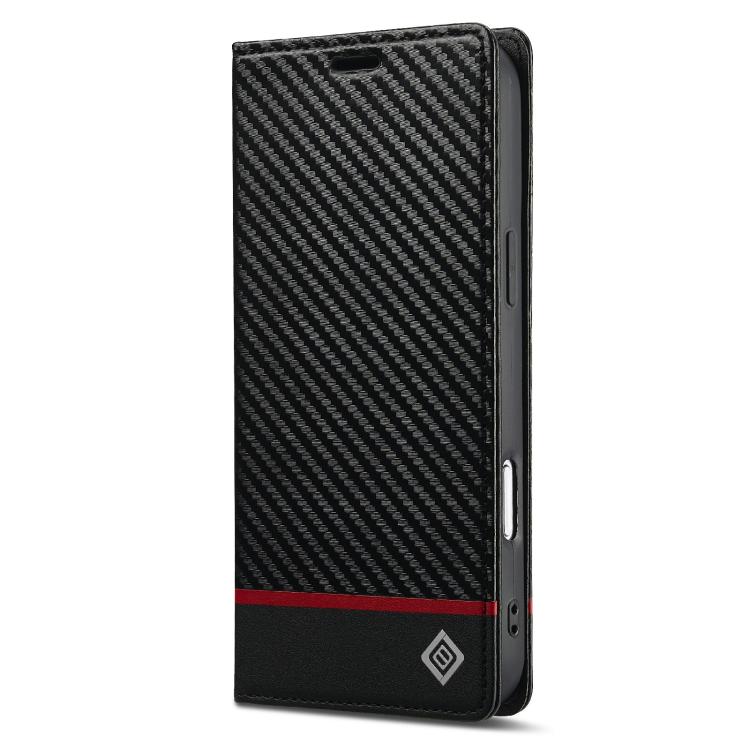 For iPhone 17 Pro Max LC.IMEEKE Carbon Fiber Leather Phone Case(Horizontal Black) - iPhone 17 Pro Max Cases by LC.IMEEKE | Online Shopping UK | buy2fix