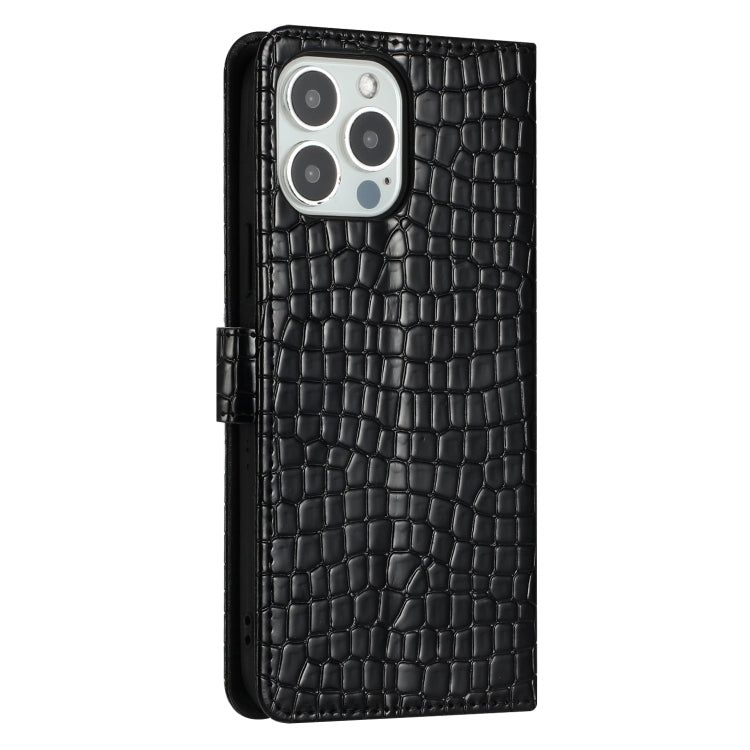 For iPhone 16 Pro Max Crocodile Texture Horizontal Flip Leather Phone Case(Black) by buy2fix