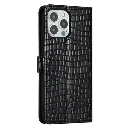 For iPhone 16 Pro Max Crocodile Texture Horizontal Flip Leather Phone Case(Black) by buy2fix