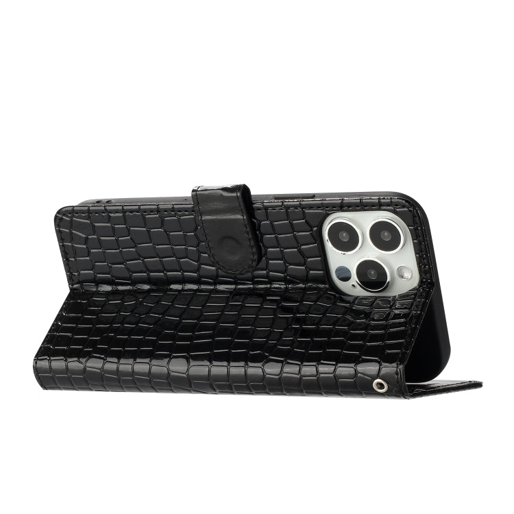 For iPhone 16 Pro Max Crocodile Texture Horizontal Flip Leather Phone Case(Black) by buy2fix