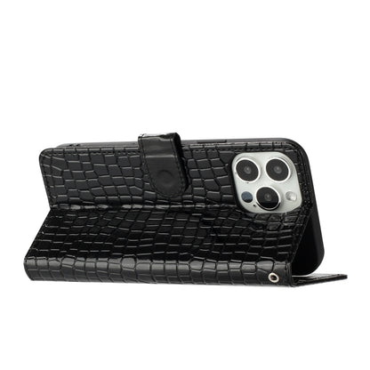 For iPhone 16 Pro Max Crocodile Texture Horizontal Flip Leather Phone Case(Black) by buy2fix