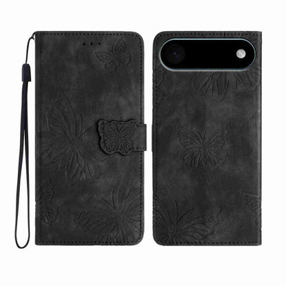 For iPhone Air Skin-feel Embossed Butterfly Leather Phone Case(Black) - iPhone Air Cases by buy2fix | Online Shopping UK | buy2fix