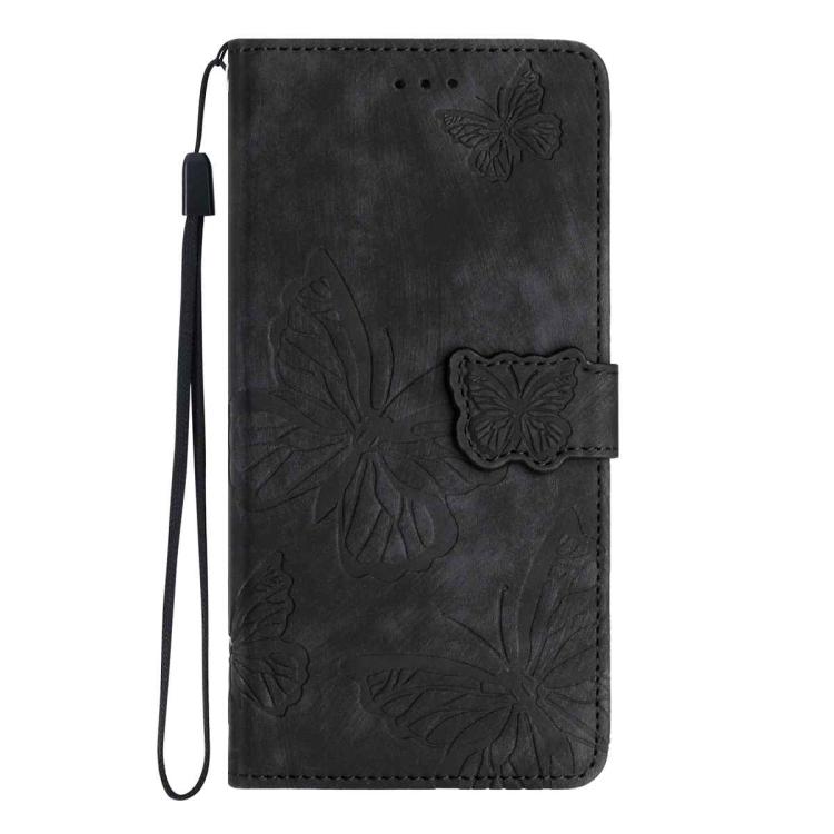 For iPhone Air Skin-feel Embossed Butterfly Leather Phone Case(Black) - iPhone Air Cases by buy2fix | Online Shopping UK | buy2fix