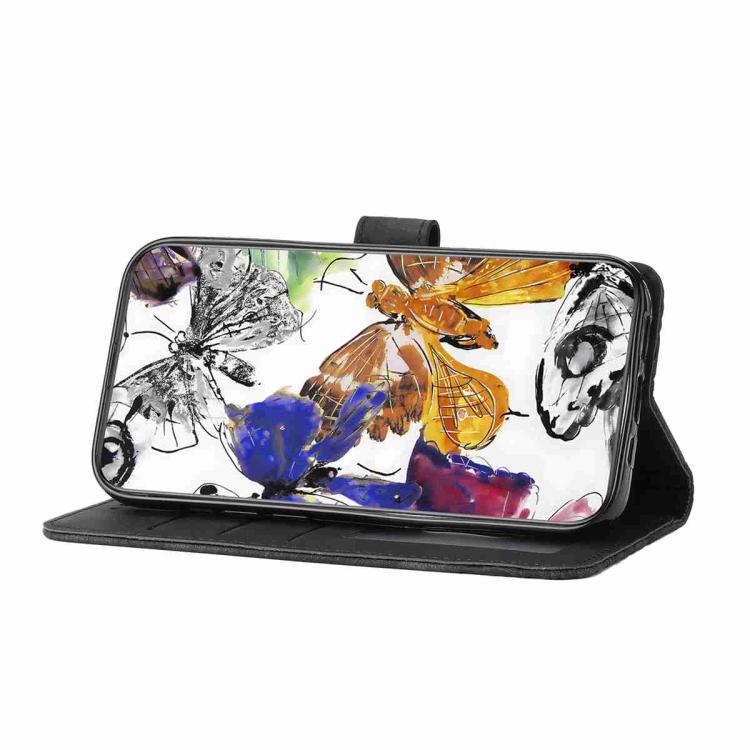 For iPhone Air Skin-feel Embossed Butterfly Leather Phone Case(Black) - iPhone Air Cases by buy2fix | Online Shopping UK | buy2fix