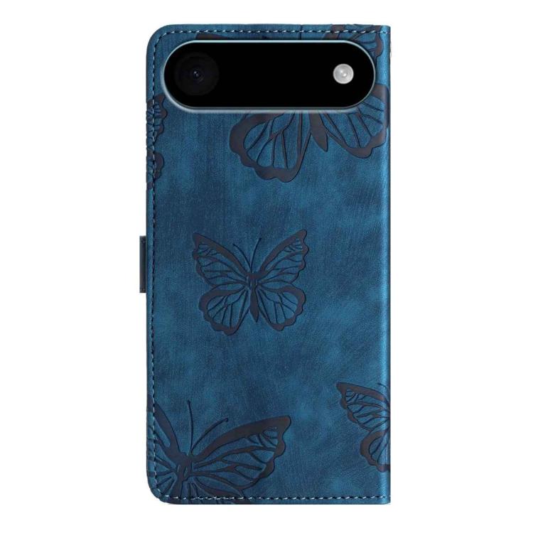 For iPhone Air Skin-feel Embossed Butterfly Leather Phone Case(Blue) - iPhone Air Cases by buy2fix | Online Shopping UK | buy2fix