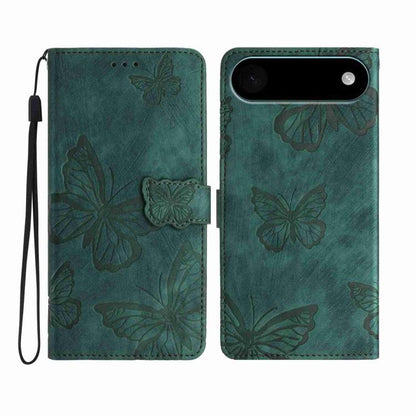 For iPhone Air Skin-feel Embossed Butterfly Leather Phone Case(Green) - iPhone Air Cases by buy2fix | Online Shopping UK | buy2fix