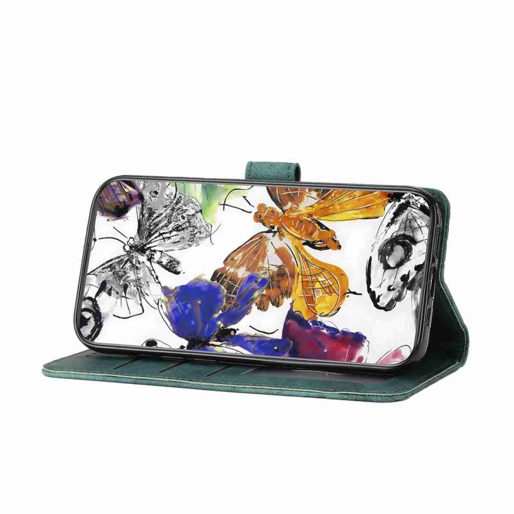 For iPhone Air Skin-feel Embossed Butterfly Leather Phone Case(Green) - iPhone Air Cases by buy2fix | Online Shopping UK | buy2fix