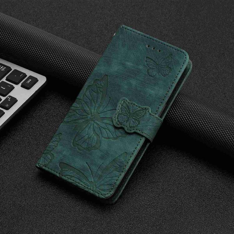For iPhone Air Skin-feel Embossed Butterfly Leather Phone Case(Green) - iPhone Air Cases by buy2fix | Online Shopping UK | buy2fix