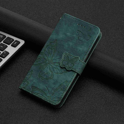 For iPhone Air Skin-feel Embossed Butterfly Leather Phone Case(Green) - iPhone Air Cases by buy2fix | Online Shopping UK | buy2fix