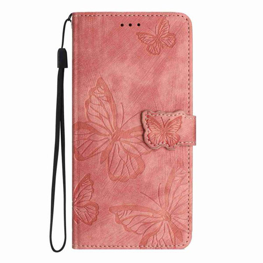 For iPhone Air Skin-feel Embossed Butterfly Leather Phone Case(Pink) - iPhone Air Cases by buy2fix | Online Shopping UK | buy2fix