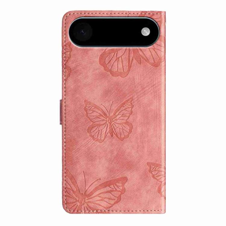 For iPhone Air Skin-feel Embossed Butterfly Leather Phone Case(Pink) - iPhone Air Cases by buy2fix | Online Shopping UK | buy2fix