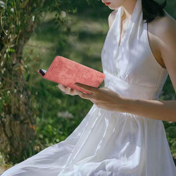 For iPhone Air Skin-feel Embossed Butterfly Leather Phone Case(Pink) - iPhone Air Cases by buy2fix | Online Shopping UK | buy2fix