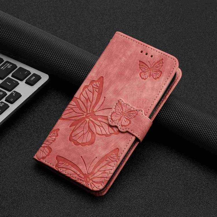 For iPhone Air Skin-feel Embossed Butterfly Leather Phone Case(Pink) - iPhone Air Cases by buy2fix | Online Shopping UK | buy2fix