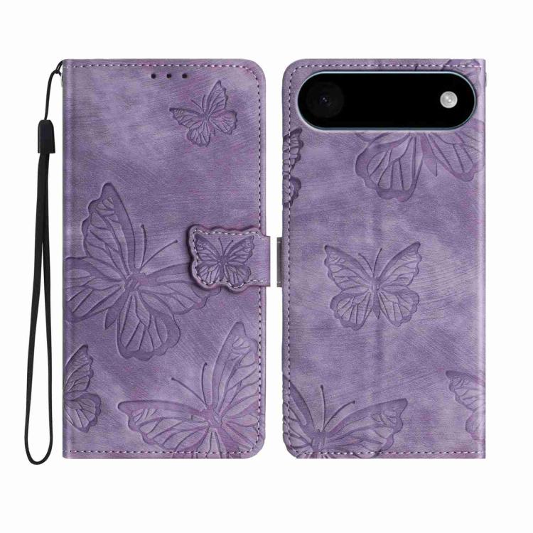 For iPhone Air Skin-feel Embossed Butterfly Leather Phone Case(Purple) - iPhone Air Cases by buy2fix | Online Shopping UK | buy2fix