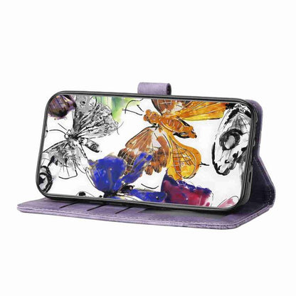 For iPhone Air Skin-feel Embossed Butterfly Leather Phone Case(Purple) - iPhone Air Cases by buy2fix | Online Shopping UK | buy2fix