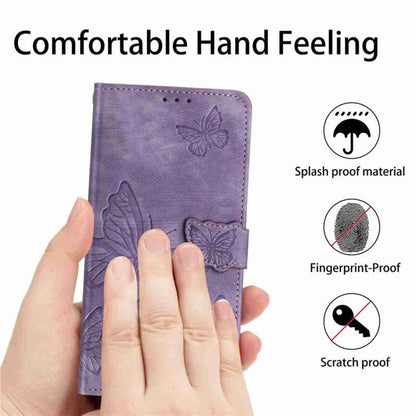 For iPhone Air Skin-feel Embossed Butterfly Leather Phone Case(Purple) - iPhone Air Cases by buy2fix | Online Shopping UK | buy2fix