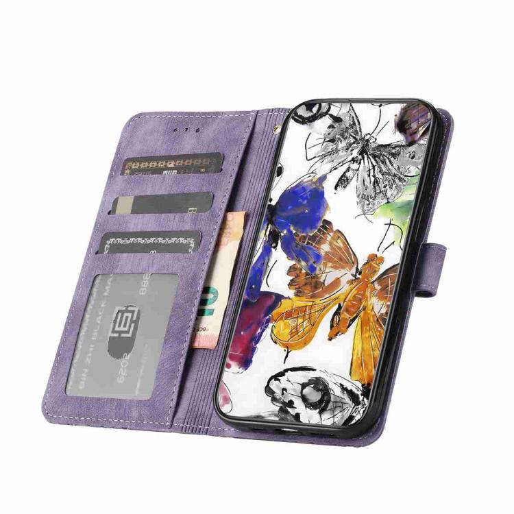 For iPhone Air Skin-feel Embossed Butterfly Leather Phone Case(Purple) - iPhone Air Cases by buy2fix | Online Shopping UK | buy2fix