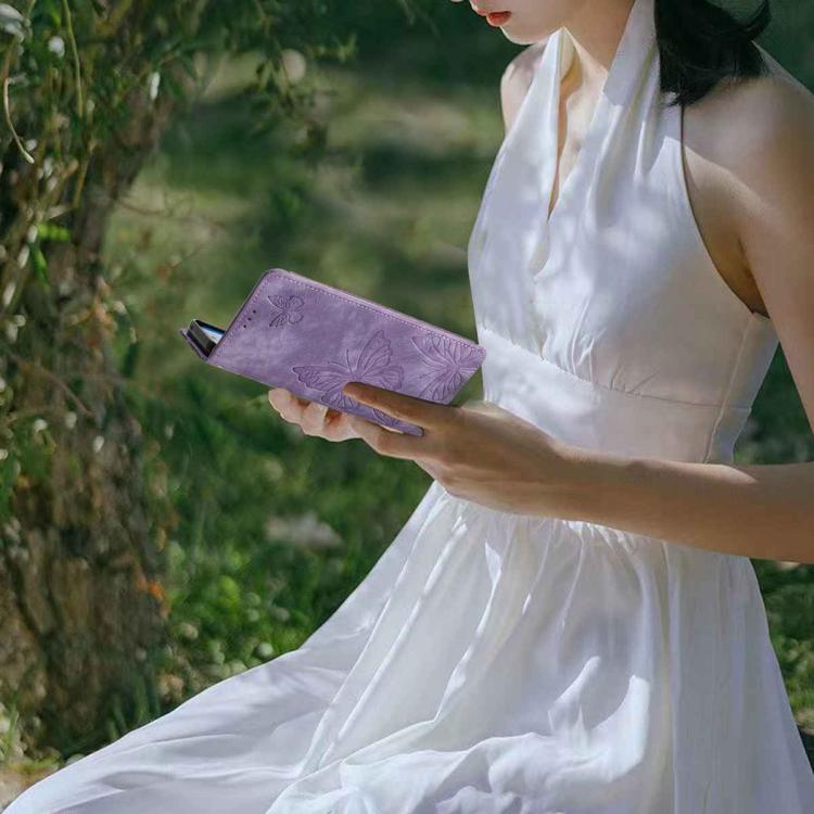 For iPhone Air Skin-feel Embossed Butterfly Leather Phone Case(Purple) - iPhone Air Cases by buy2fix | Online Shopping UK | buy2fix