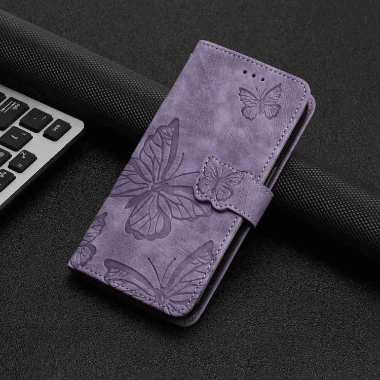For iPhone Air Skin-feel Embossed Butterfly Leather Phone Case(Purple) - iPhone Air Cases by buy2fix | Online Shopping UK | buy2fix