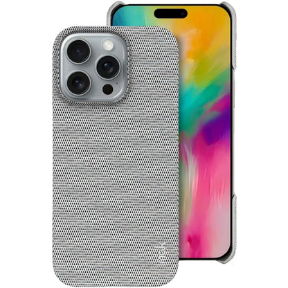 For iPhone 16 Pro imak Ruiyi Series Cloth Texture PU + PC Phone Case(Light Grey) by imak