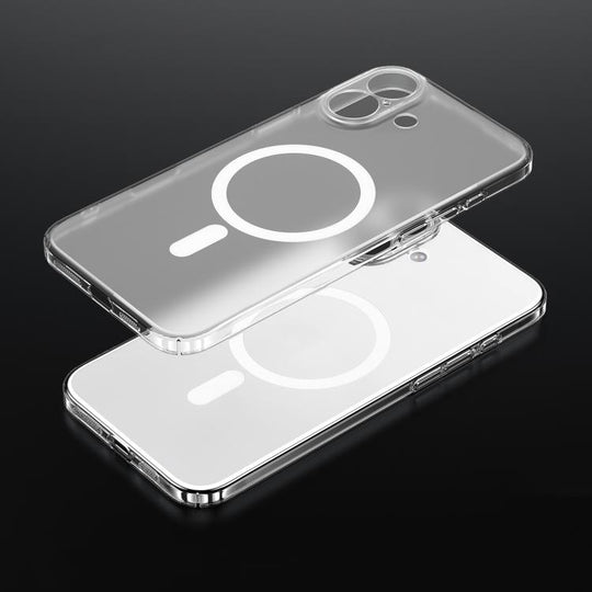 For iPhone 17 SULADA Crystal Sand Series Electroplating Frosted MagSafe Magnetic Phone Case(Transparent)