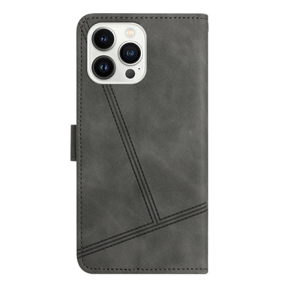 For iPhone 16 Pro Max Skin-feel Stitching Leather Phone Case(Grey) by buy2fix