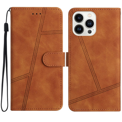 For iPhone 16 Pro Max Skin-feel Stitching Leather Phone Case(Brown) by buy2fix