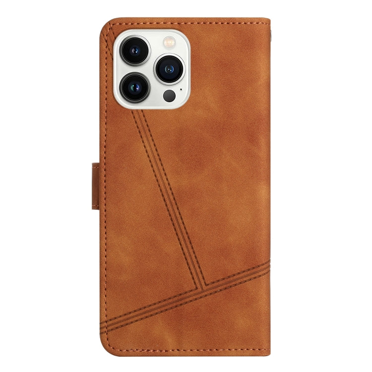 For iPhone 16 Pro Max Skin-feel Stitching Leather Phone Case(Brown) by buy2fix