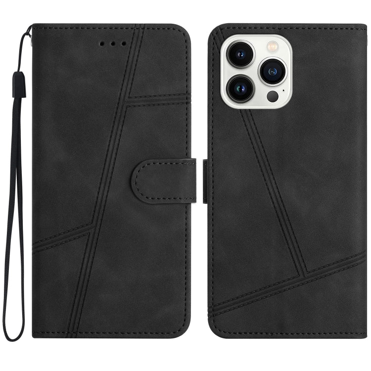 For iPhone 16 Pro Skin-feel Stitching Leather Phone Case(Black) by buy2fix