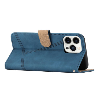 For iPhone 16 Pro Skin-feel Stitching Leather Phone Case(Blue) by buy2fix