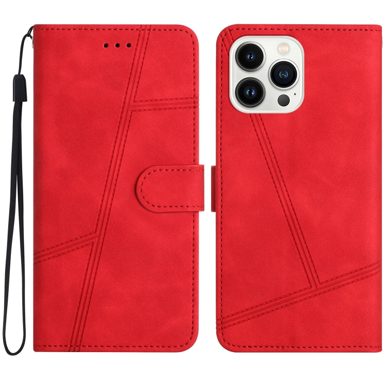 For iPhone 16 Pro Skin-feel Stitching Leather Phone Case(Red) by buy2fix