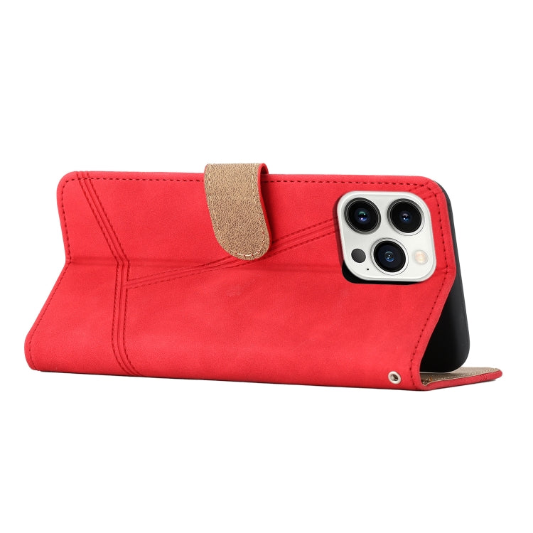 For iPhone 16 Pro Skin-feel Stitching Leather Phone Case(Red) by buy2fix
