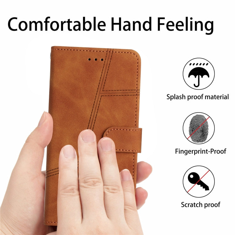 For iPhone 16 Pro Skin-feel Stitching Leather Phone Case(Brown) by buy2fix