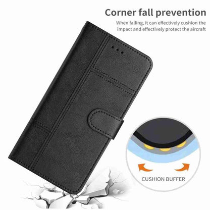 For iPhone Air Cowhide Texture Stitching Leather Phone Case(Black) - iPhone Air Cases by buy2fix | Online Shopping UK | buy2fix