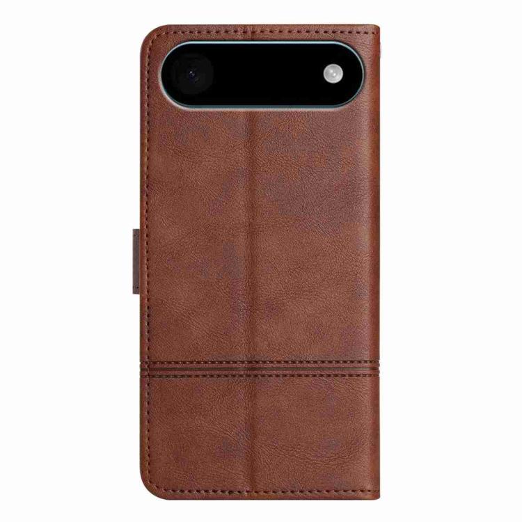 For iPhone Air Cowhide Texture Stitching Leather Phone Case(Coffee) - iPhone Air Cases by buy2fix | Online Shopping UK | buy2fix
