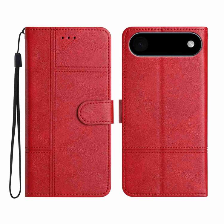 For iPhone Air Cowhide Texture Stitching Leather Phone Case(Red) - iPhone Air Cases by buy2fix | Online Shopping UK | buy2fix