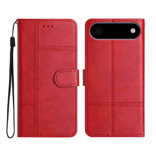 For iPhone Air Cowhide Texture Stitching Leather Phone Case(Red) - iPhone Air Cases by buy2fix | Online Shopping UK | buy2fix