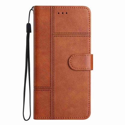 For iPhone Air Cowhide Texture Stitching Leather Phone Case(Brown) - iPhone Air Cases by buy2fix | Online Shopping UK | buy2fix