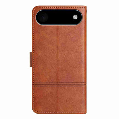 For iPhone Air Cowhide Texture Stitching Leather Phone Case(Brown) - iPhone Air Cases by buy2fix | Online Shopping UK | buy2fix