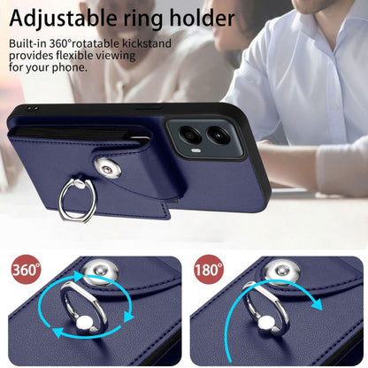 For Motorola Moto G 5G 2024 Organ Card Bag Ring Holder Phone Case(Blue) by buy2fix