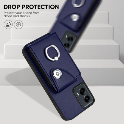 For Motorola Moto G 5G 2024 Organ Card Bag Ring Holder Phone Case(Blue) by buy2fix