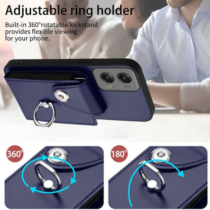 For Motorola Moto G Stylus 5G 2024 Organ Card Bag Ring Holder Phone Case(Blue) by buy2fix